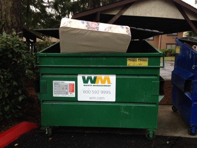 Mattress in a Garbage. How to Recycle a Mattress