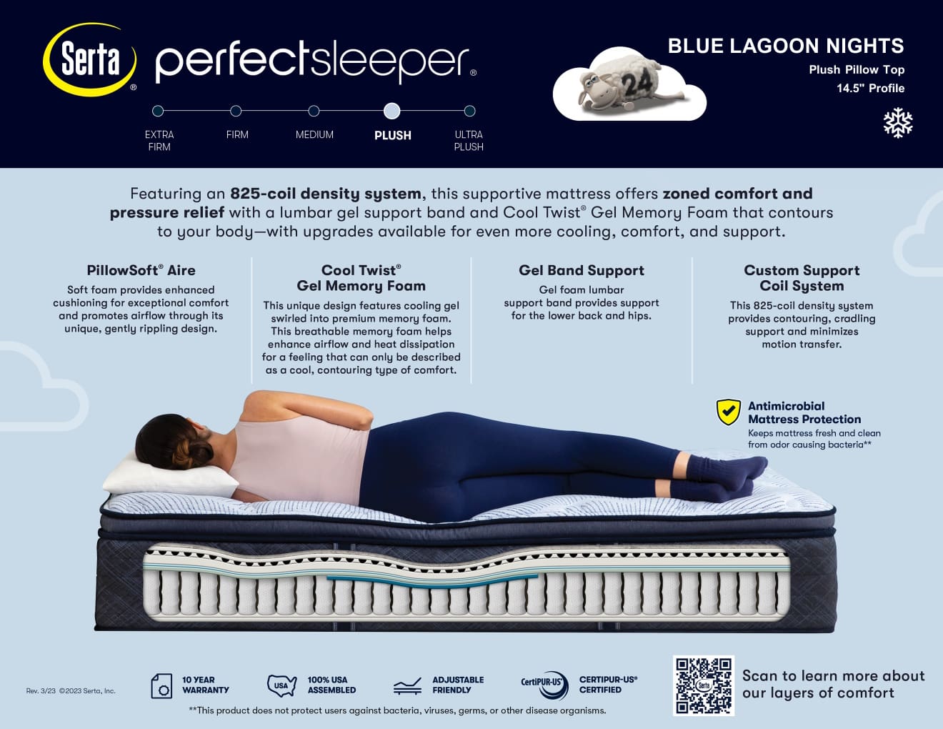 Serta Perfect Sleeper Blue Lagoon Nights 14.5 Plush Pillow Top Mattress Depot USA